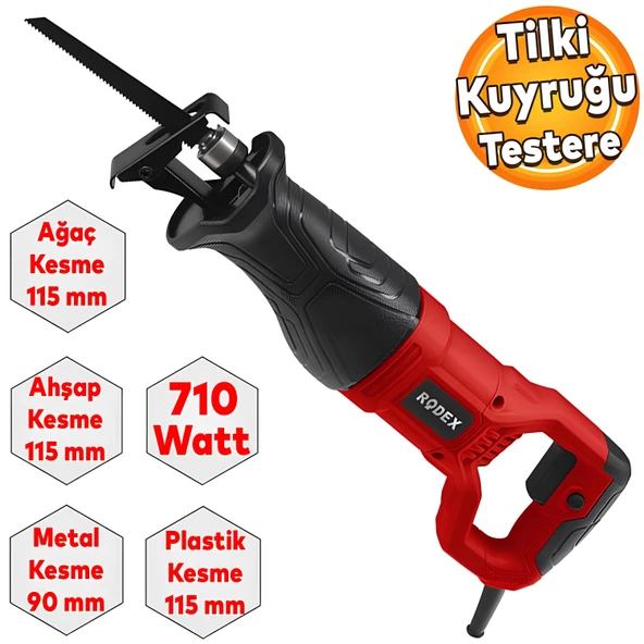 Rodex RDX9071 Ahşap Metal Et Kemik kesme Tilki kuyruğu Testere 710W 115 mm ürün görseli 1