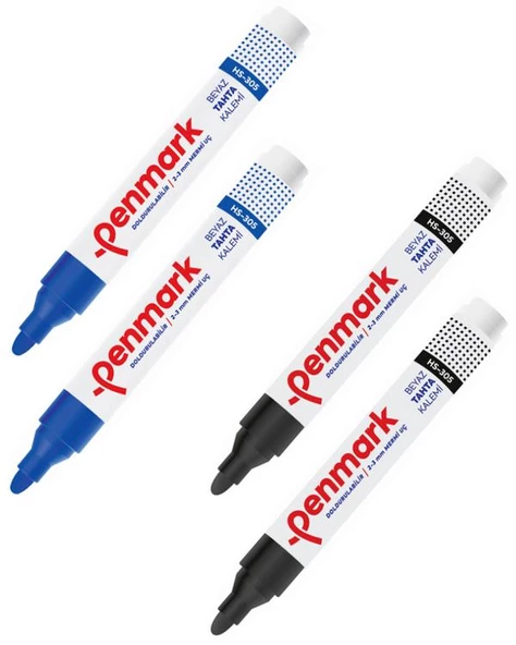 Penmark Beyaz Tahta Kalemi Mavi Siyah 4lü Set ürün görseli 1