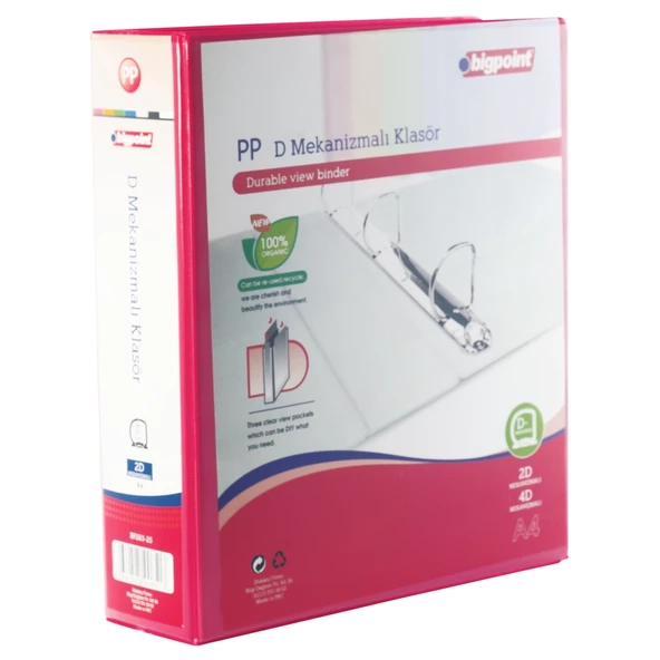 Bigpoint 2D Mekanizmalı Klasör 7 cm Açık Kırmızı ürün görseli 1