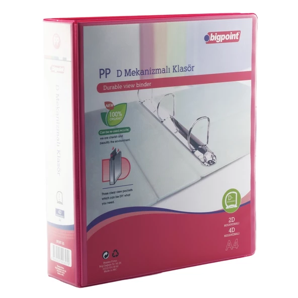 Bigpoint 4D Mekanizmalı Klasör 7 cm Açık Kırmızı ürün görseli 1