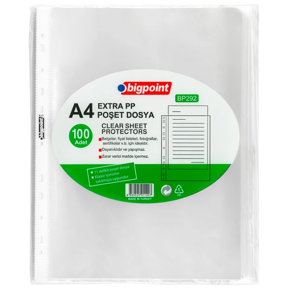 Bigpoint Poşet Dosya Extra 50 Mikron 100'lü Paket ürün görseli 1