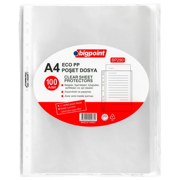Bigpoint Poşet Dosya Eco 30 Mikron 100'lü Paket ürün görseli 1