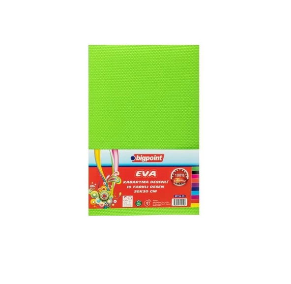 Bigpoint Kabartma Desenli Eva 20x30cm Karışık 10 Renk ürün görseli 1