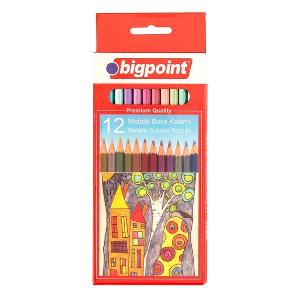 Bigpoint Metalik Kuru Boya Kalemi 12 Renk ürün görseli 1