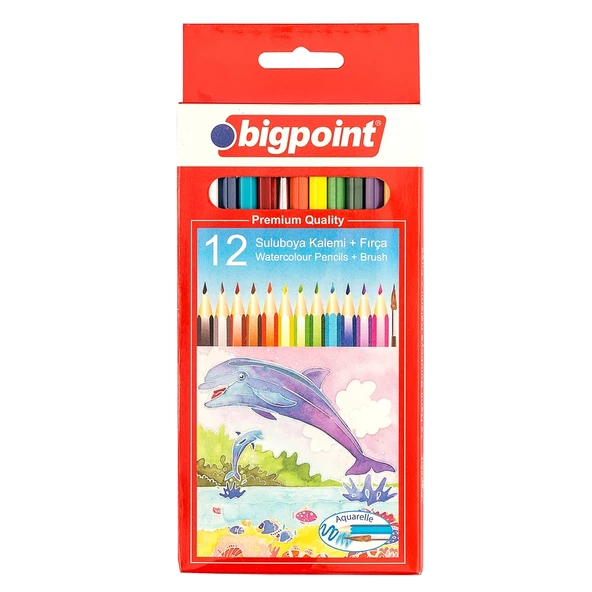 Bigpoint Aquarelle Boya Kalemi 12 Renk Fırçalı ürün görseli 1