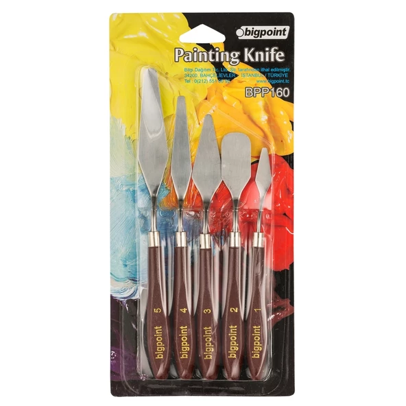 Bigpoint Metal Spatula 5'li Set (Painting Knife) ürün görseli 1