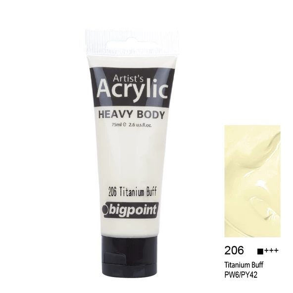 Bigpoint Akrilik Boya 75 ml Titanium Buff 206 ürün görseli 1