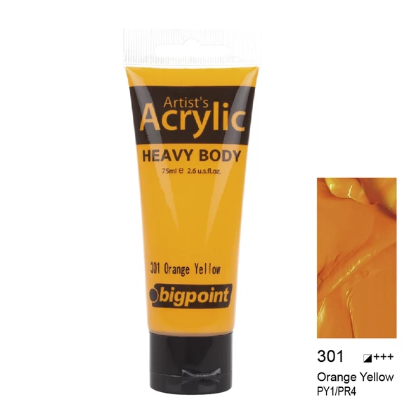 Bigpoint Akrilik Boya 75 ml Orange Yellow 301 ürün görseli 1