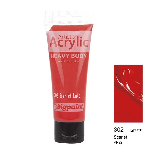 Bigpoint Akrilik Boya 75 ml Scarlet 302 ürün görseli 1
