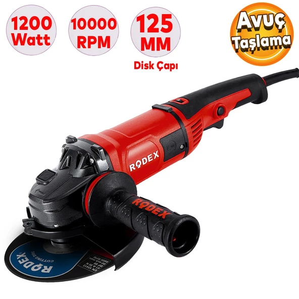 Rodex RDX1120 Avuç Taşlama Elektrikli 125 mm 1200 W ürün görseli 1