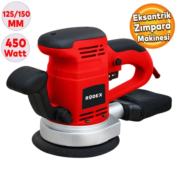 Rodex RDX377 Elektrikli Eksantrik Zımpara Makinesi 450W 125 mm ürün görseli 1