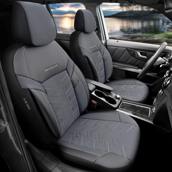 Otom Reflective Design Premium Stitch Tech Oto Koltuk Kılıfı  Siyah-Füme ürün görseli 1
