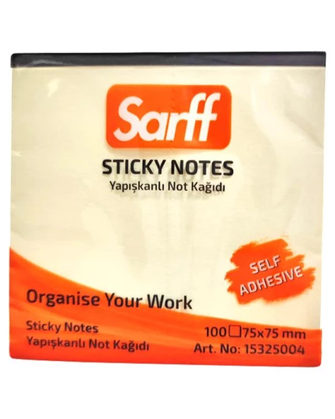 Sarff Yapışkanlı Not Kağıdı Sarı ürün görseli 1