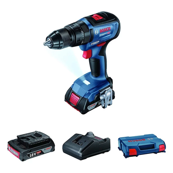 Bosch GSB 18V-50 Çift Akülü 2 Ah Darbeli Vidalama Makinesi ürün görseli 1