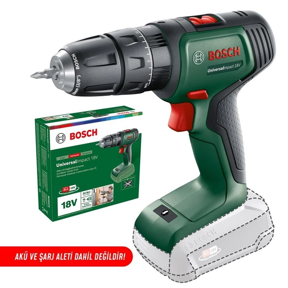 Bosch UniversalImpact18(Baretool) Akülü darbeli vidalama Solo - 06039D4100 ürün görseli 1