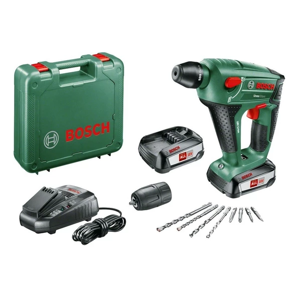BOSCH UNEO Maxx 18 V (2,5 Ah Çift Akü) Akülü Kırıcı / Delici - 0603952327 ürün görseli 1