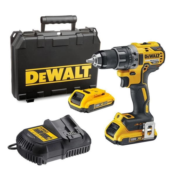 Dewalt DCD791D2 18V / 2 Ah XR Çift Akülü Kömürsüz Matkap ürün görseli 1