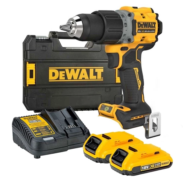 Dewalt DCD800D2T 18V 2.0AH Li-ion Kömürsüz Çift Akülü Darbesiz Matkap ürün görseli 1