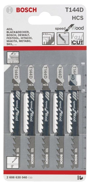 BOSCH Dekupaj T 144 D Speed For Wood 5'li - 2608630040 ürün görseli 1