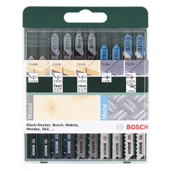 BOSCH Karışık Dekupaj Testere Seti 10 lu  - 2609256746 ürün görseli 1