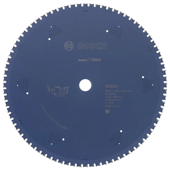 Bosch Expert for Steel (Çelik için) 355*25,40mm Testere 80Diş - 2608643062 ürün görseli 1