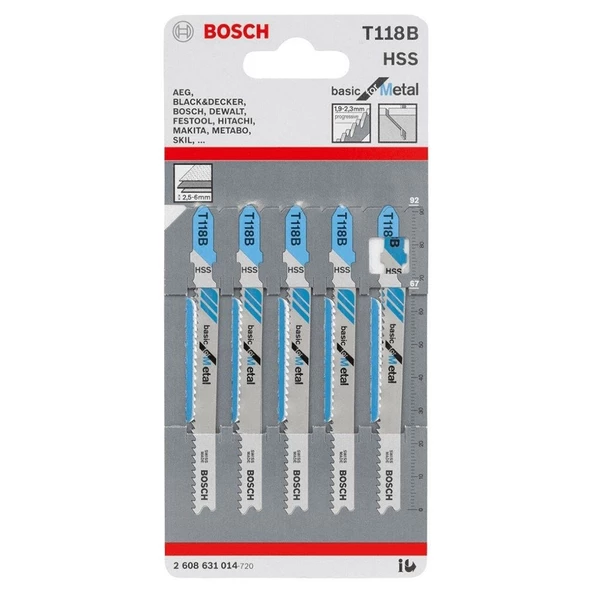 Bosch Dekupaj Bıçağı BasicforMetal T118B 5'li - 2608631014 - Resim 2