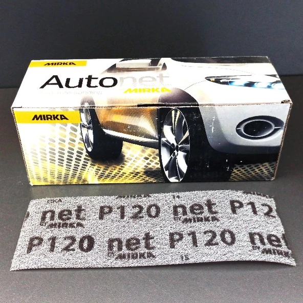 MIRKA ZIMPARA EPOKSİ OTOMOTİV TEKNE AUTONET TEL ELEK ZIMPARA 120 KUM CIRTLI 70 X 198 MM  50 ADET ürün görseli 1