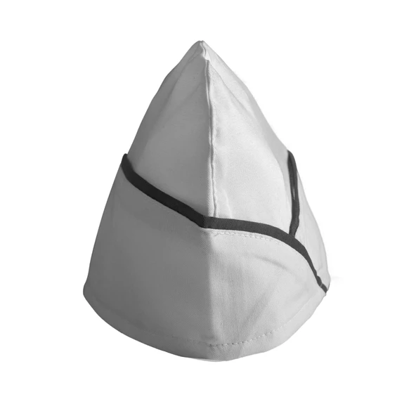 Şensel, Kep, Beyaz, Siyah Biyeli -4E310- Aşçı Kepi, İş Kıyafeti ürün görseli 1