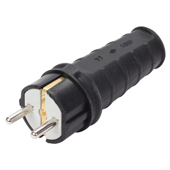 Ne-Ad 1X16A Kauçuk Topraklı Düz Erkek Fiş Nead4001 ürün görseli 1