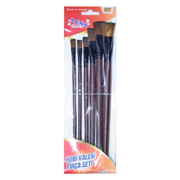 İzmir Fırça Luna Touch Hobi Kalem Fırça Angora 6'Lı Set 4100551176 ürün görseli 1