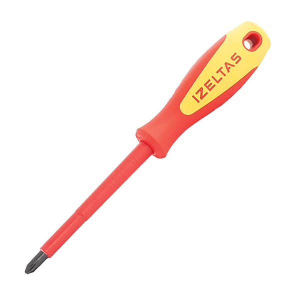 İzeltaş 1000V İzoleli 6*100 Elektrikçi Yıldız Uçlu Tornavida 4145186100 ürün görseli 1