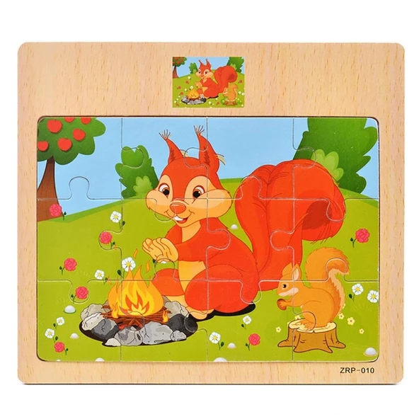 Hayal Sepeti SİNCAP resimli Ahşap Çocuk Puzzle 12 Parça 15x17cm ürün görseli 1