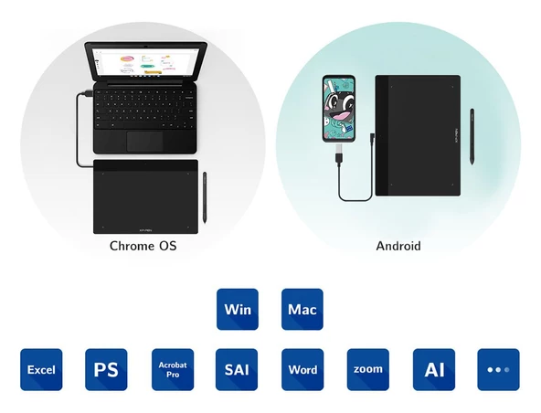 XP-Pen Deco Fun L Grafik Tablet Siyah - Resim 6