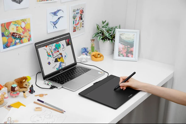 XP-Pen Deco Fun L Grafik Tablet Siyah - Resim 4