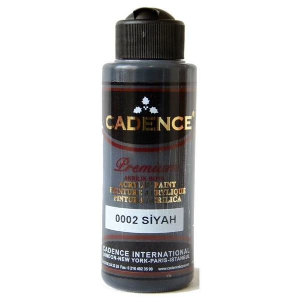 Cadence Premium Akrilik Boya 120 ml. 0002 Siyah ürün görseli 1