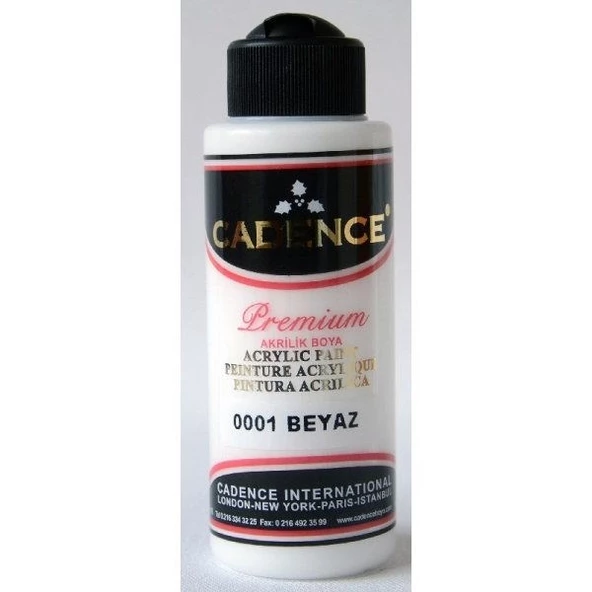 Cadence Premium Akrilik Boya 120 ml. 0001 Beyaz ürün görseli 1