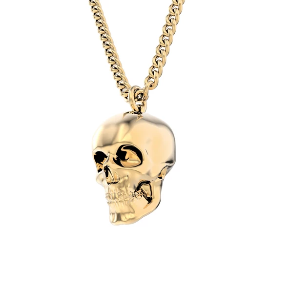 Chocli 18 Ayar Altın Kaplama Skull Kolye ürün görseli 1
