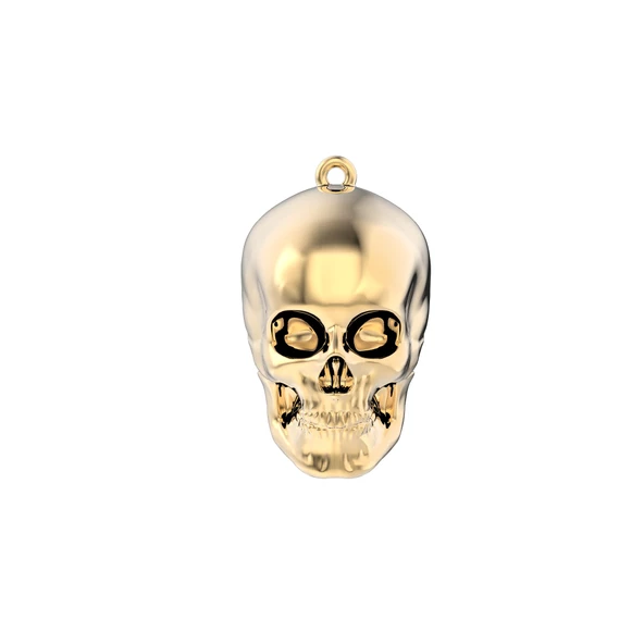Chocli 18 Ayar Altın Kaplama Skull Kolye - Resim 3