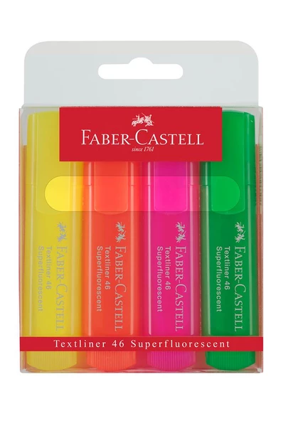 Fosforlu Kalem 4 Lü 1 Paket Textliner Fosforlu Canlı Renkler Kesik Uçlu İşaretleme Kalemi Sarı Turuncu Yeşil Pembe ürün görseli 1