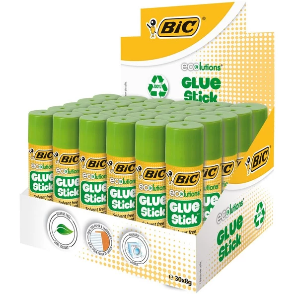 Bic Eco Solventsiz Stick Yapıştırıcı 8 gr. 30lu Kutu ürün görseli 1