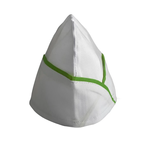 Şensel, Kep, Beyaz, Yeşil Biyeli -4E600- Aşçı Kepi, İş Kıyafeti ürün görseli 1