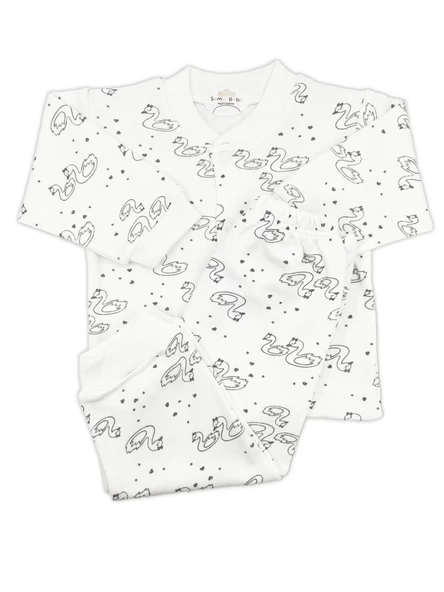 Sema Baby Sevimli Kuğu Bebek Pijama Takımı 6-9 Ay ürün görseli 1