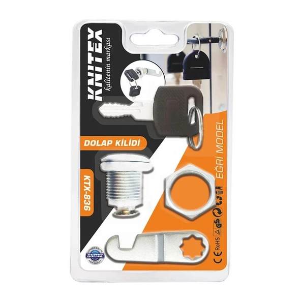 Knitex 836 Vakumlu Dolap Kilidi Eğri - Hrd-007056 ürün görseli 1