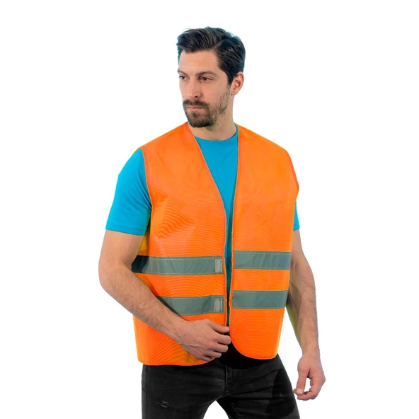 İkaz Yeleği, Turuncu -52E1600- İş Yeleği-İş Güvenliği ürün görseli 1