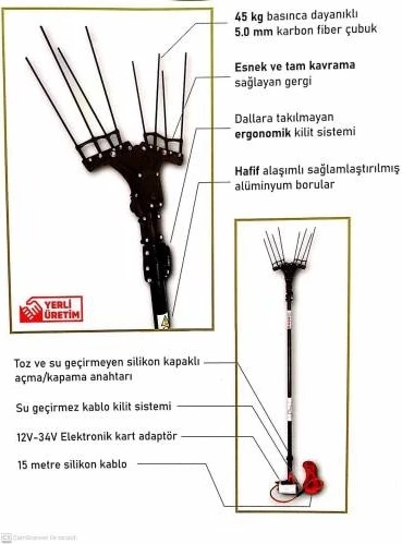 SUWAR  Akülü Zeytin Çırpma Makinesi Yeni Nesil Sensörlü Devir Ayarlı ürün görseli 1