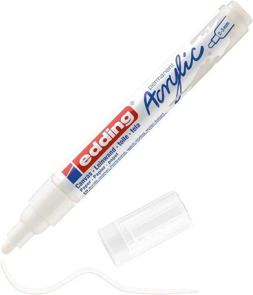 Edding 5100 Akrilik Boyama Markörü 2-3 mm TRAFİK BEYAZ ürün görseli 1