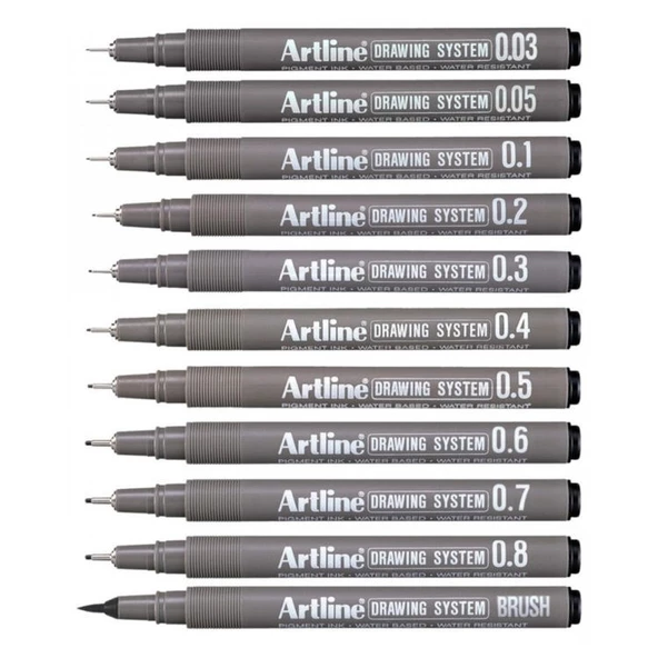 Artline Drawing System Teknik Çizim Kalemi 11li Set ürün görseli 1