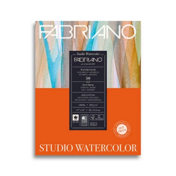 Fabriano Watercolour Studio Suluboya Blok 300 gr. 28x35,6 cm. 50 yp. Sıcak Basım ürün görseli 1
