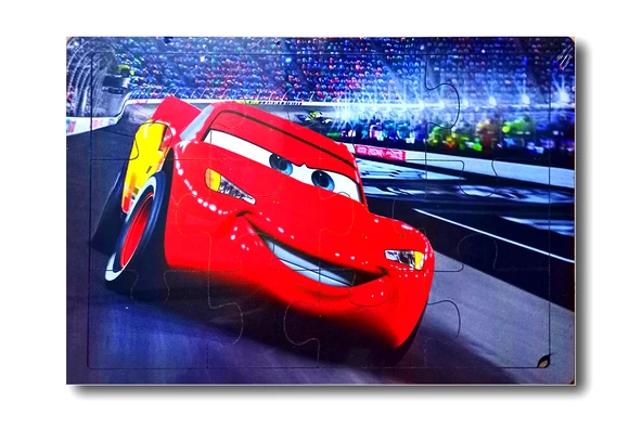 Cars Eğitici 12 parça Ahşap Puzzle/Yapboz ürün görseli 1