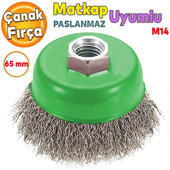 Saçaklı Çanak Fırça Paslanmaz 65 mm M14 ürün görseli 1
